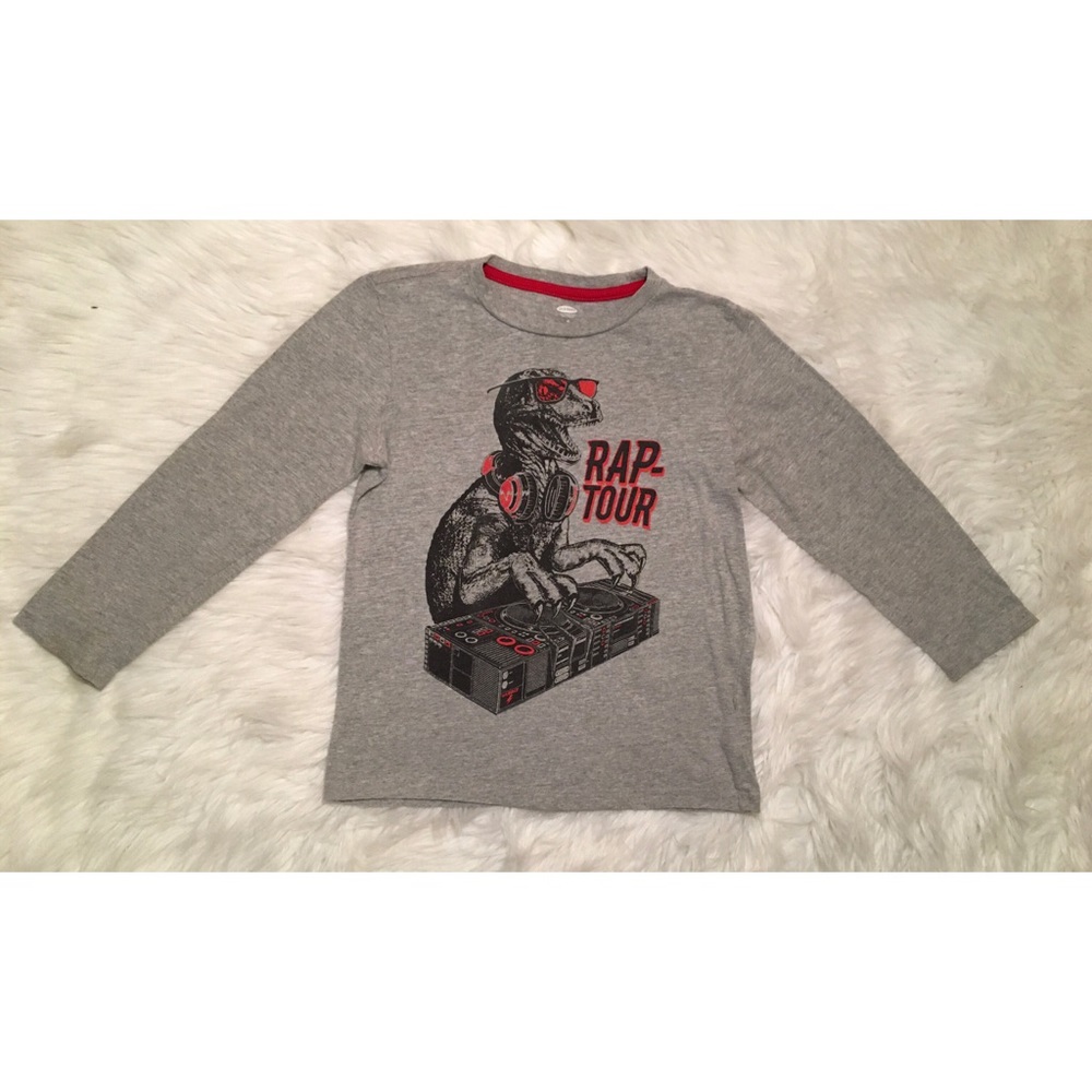 🍋Old Navy grey dinosaur wrap long sleeved